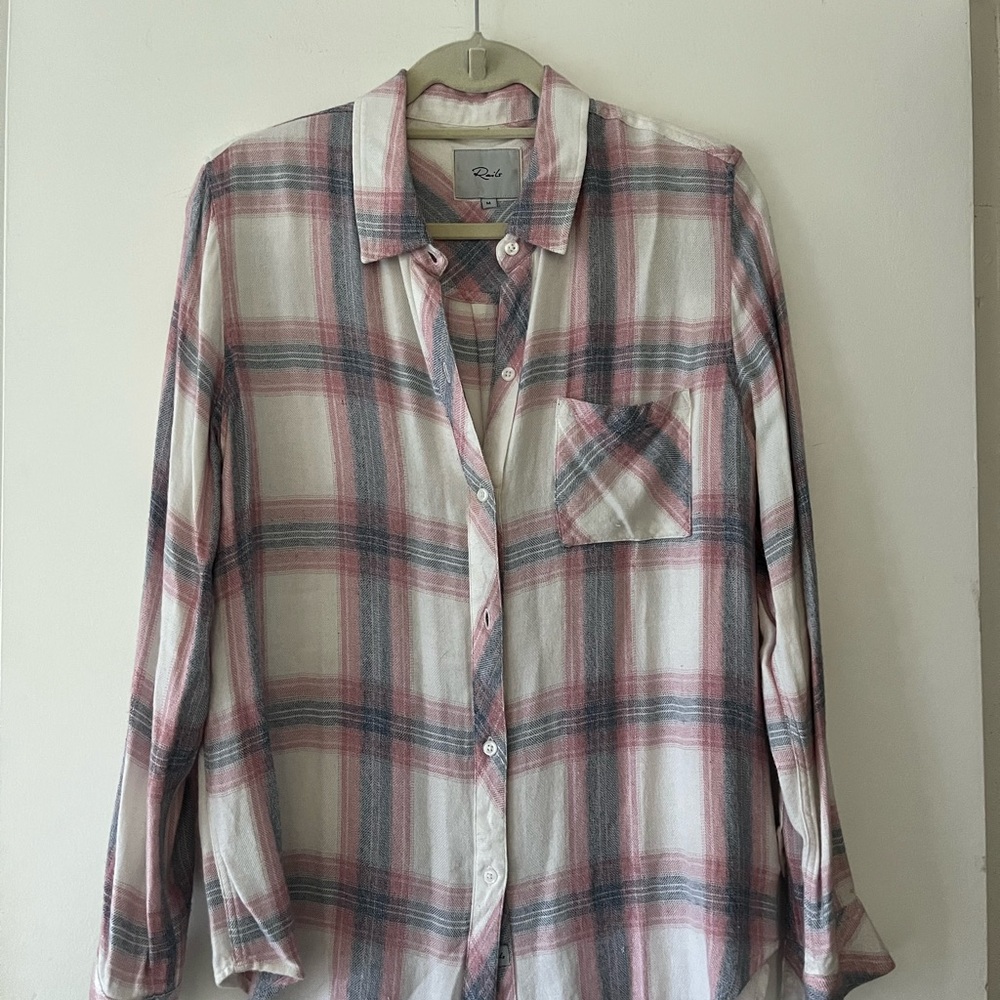 Rails Pink and Blue Plaid Flannel Casual Shirt